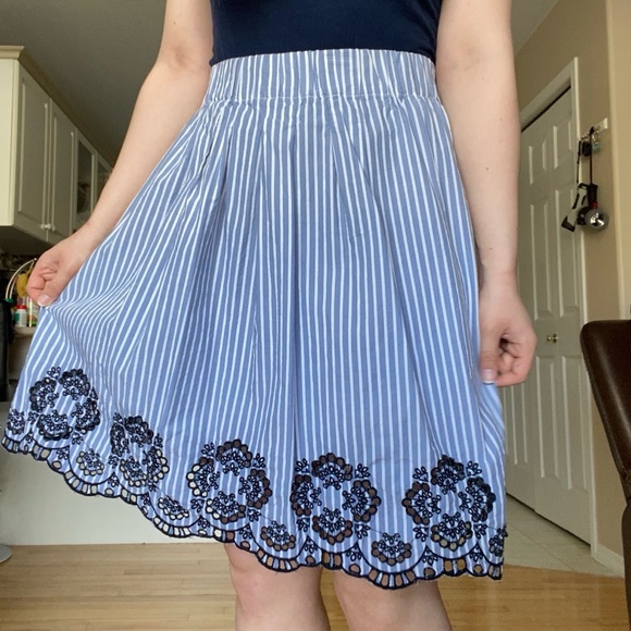 Embroidered Skirt, Striped & Floral - Picture 3 of 4